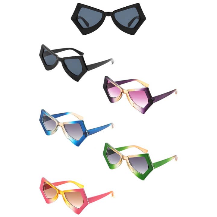 Geometrische scherpe onregelmatige modieuze zonnebrillen voor dames voor wholesale door Cramilo Eyewear