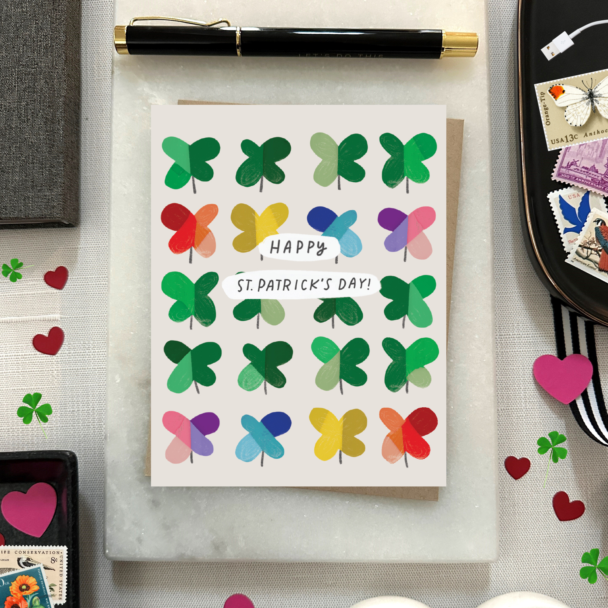 Barone and Co. – wholesale St Patricks dagskort – Måleriska Klöver Kort1