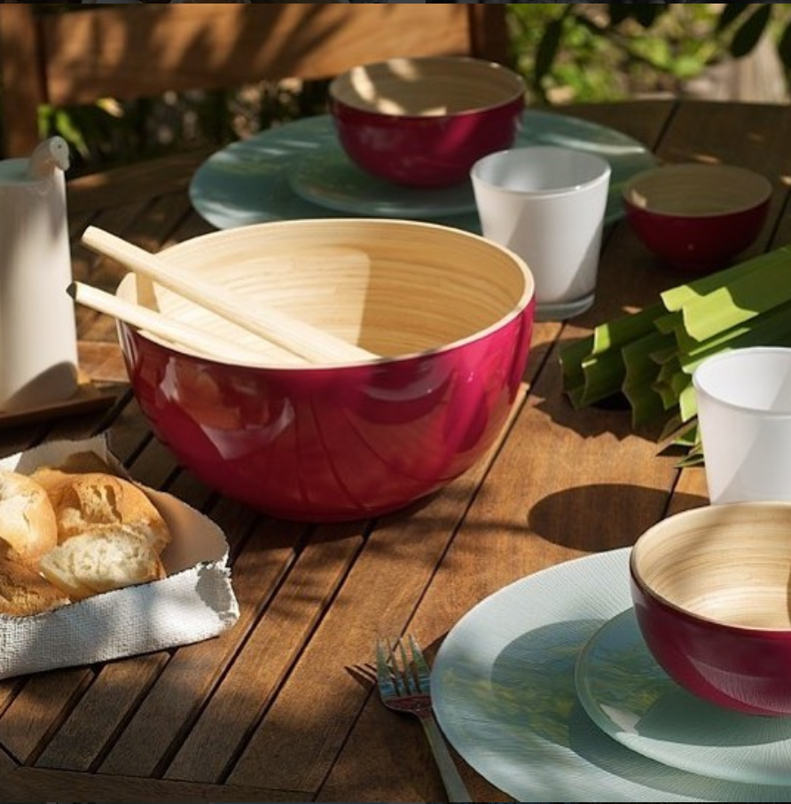 Bibol - Wholesale Serve Bowl - TCHON Bamboo Salad Bowl - Glossy Colors11