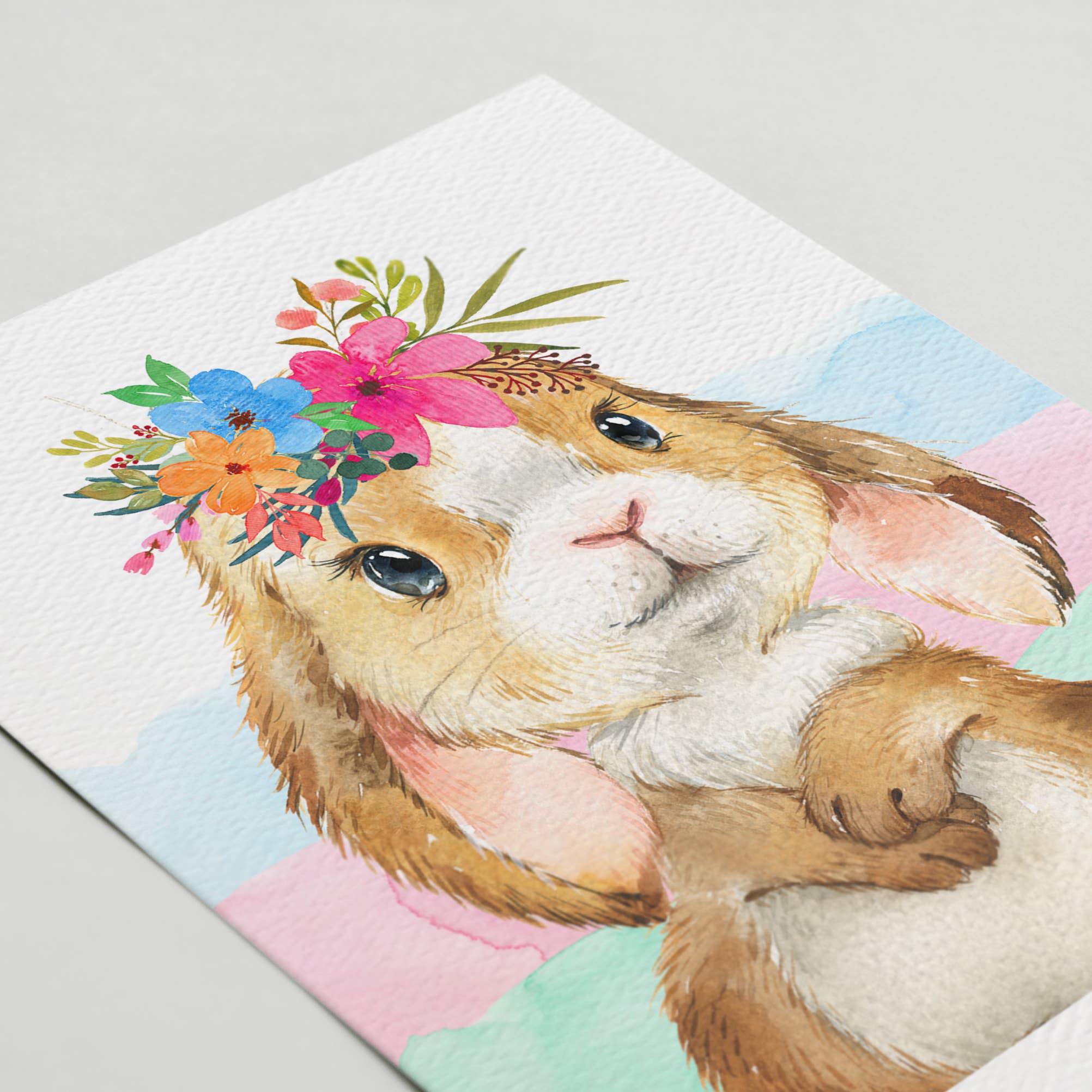 Blue Thistle - Wholesale Easter Card - Easter Bunny Greeting Card, Animal Card, Bunny Art, Rabbit1