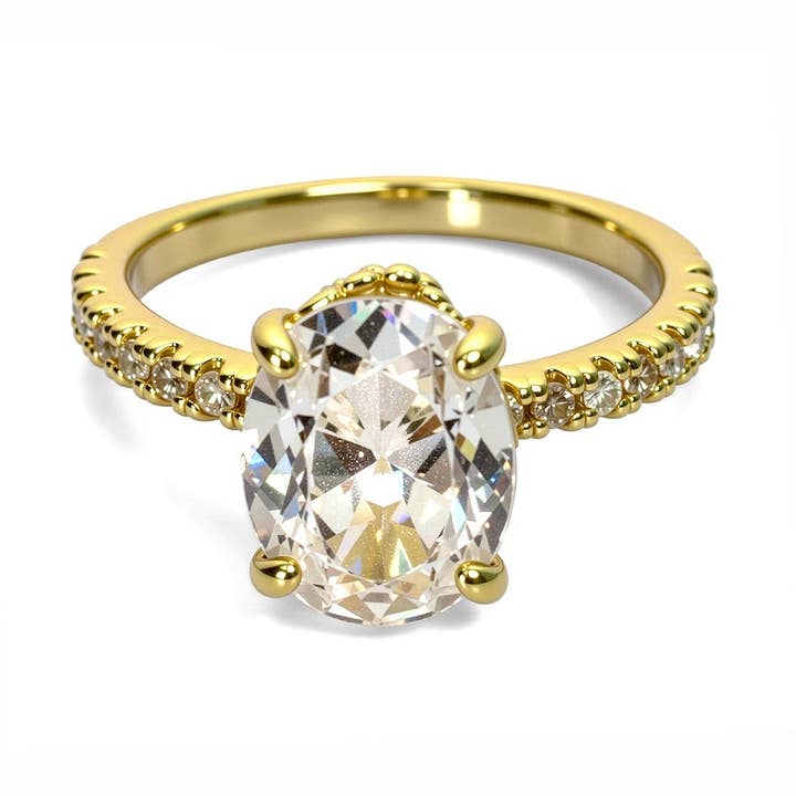 Anel de Noivado Oval de Ouro por atacado de Caratina