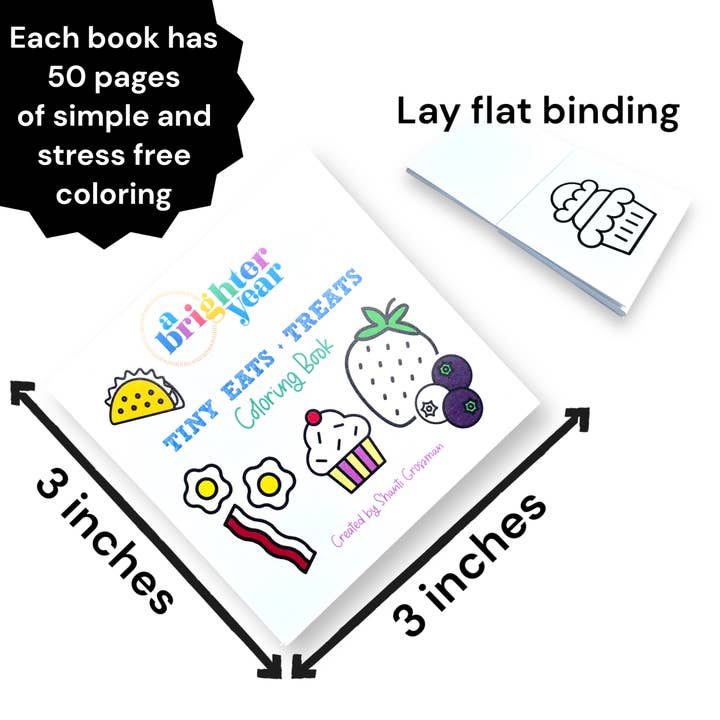 A Brighter Year - Wholesale Coloring Book - Adult - Tiny Eats Treats Easy Tear Glue Bind Coloring Book for Adult