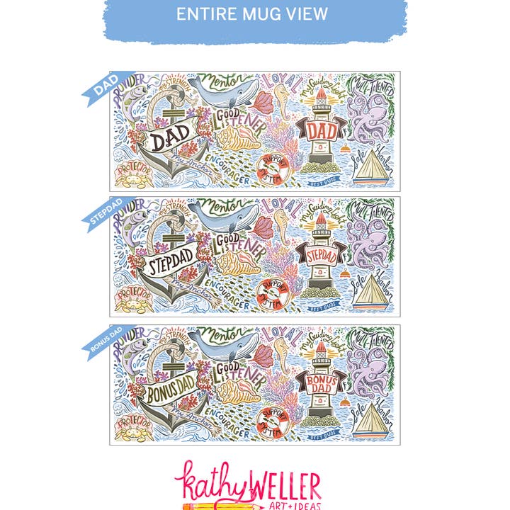Kathy Weller Art+Ideas - Wholesale Coffee Mug - Dad Ocean-Themed Mug2