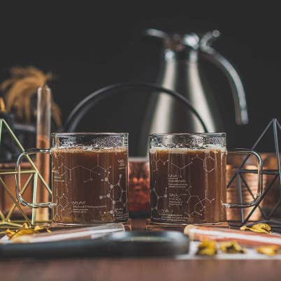 Greenline Goods - Wholesale Coffee Mug - Science of Coffee Molecule Mug - 16 oz - Set of 24