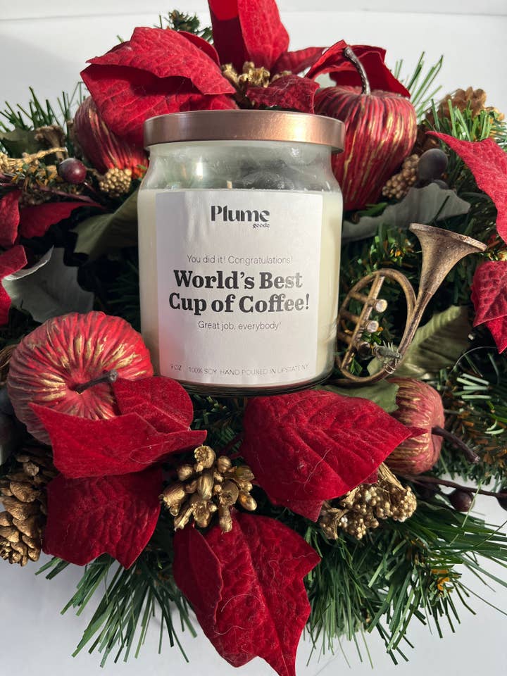Melhor Chávena de Café do Mundo - Vela de Natal de Soja por atacado de Plume Goods
