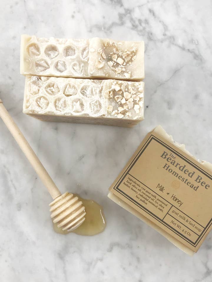 Milk and Honey Soap for wholesale by The Bearded Bee Homestead