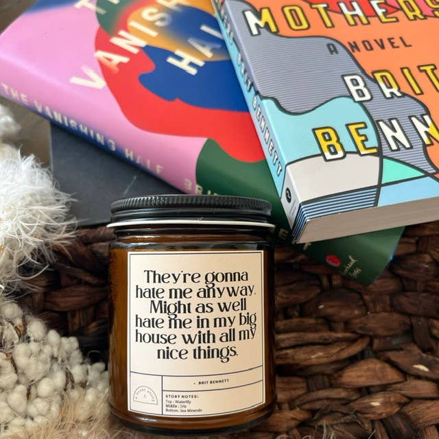 Brit |Bookish Candle | Author | Quote for wholesale by A Scent Story Candle Co