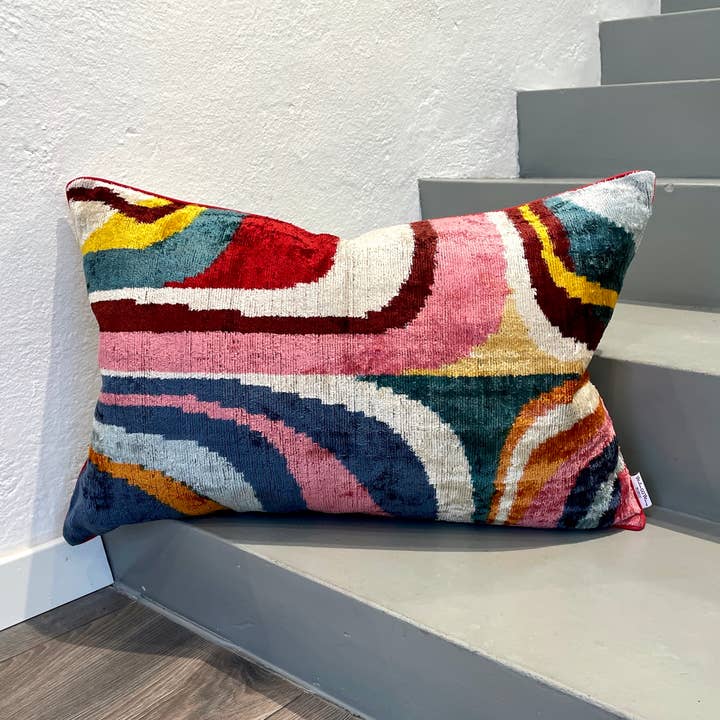 Velvet Ikat Cushion Picasso | Velvet Ikat Pillow Cover for wholesale by Mila∞Miro by Emelie