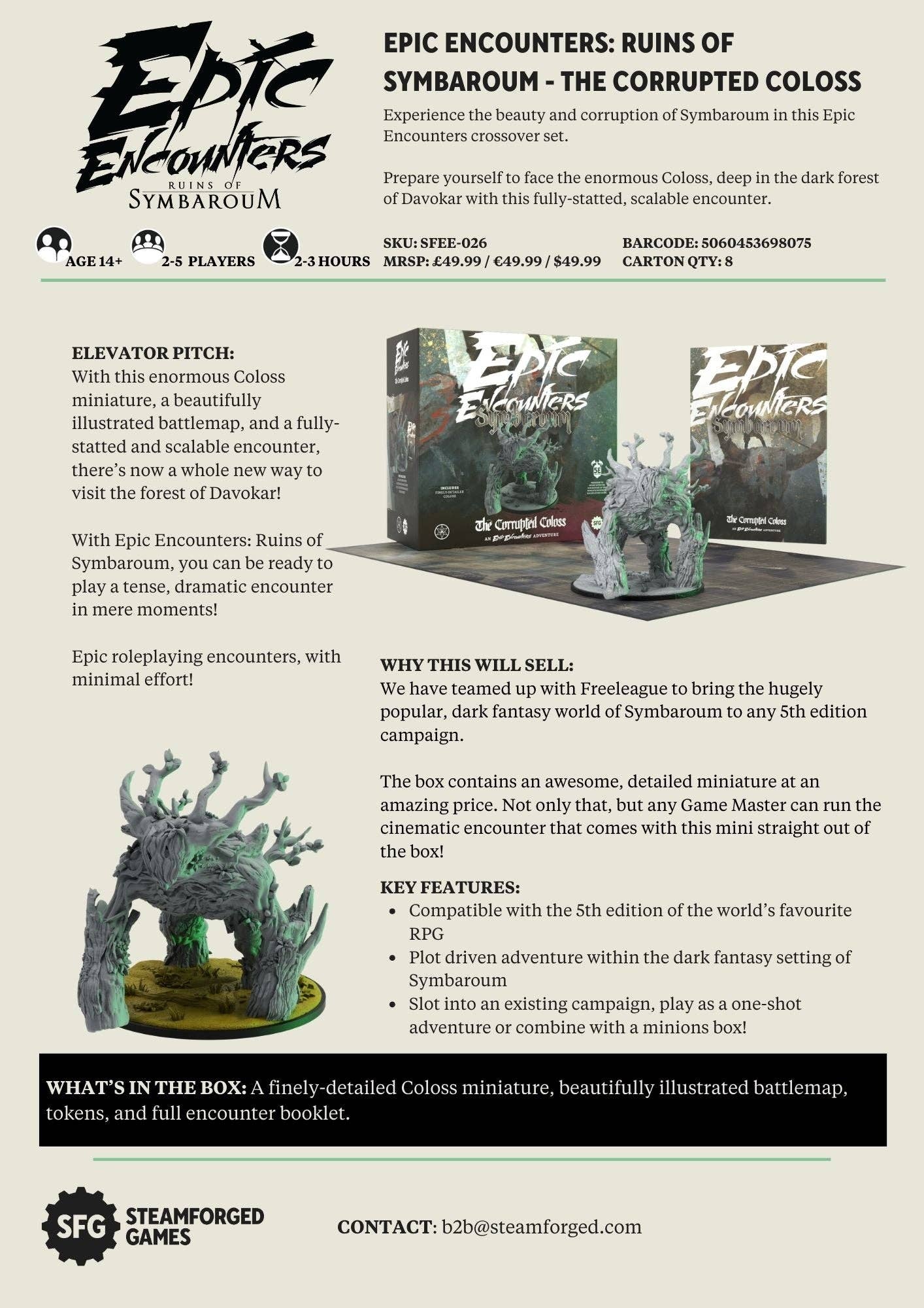 QMDirect - Wholesale Board Game - Epic Encounters: Ruins of Symbaroum - The Corrupted Coloss4