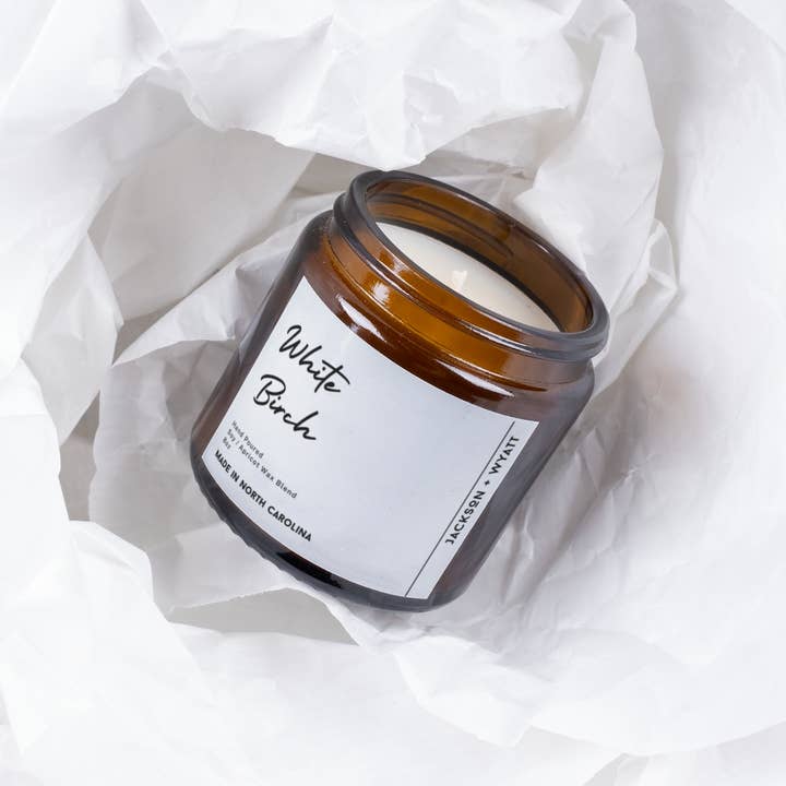 Jackson + Wyatt - Wholesale Jar/Filled Candle - White Birch - Organic Soy Apricot Candle - Year Round2