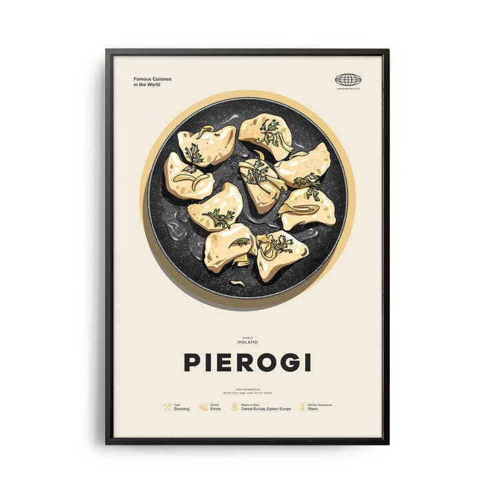 Mid-Century Modern Pierogi Recipe Poster for wholesale by Weekend Concept