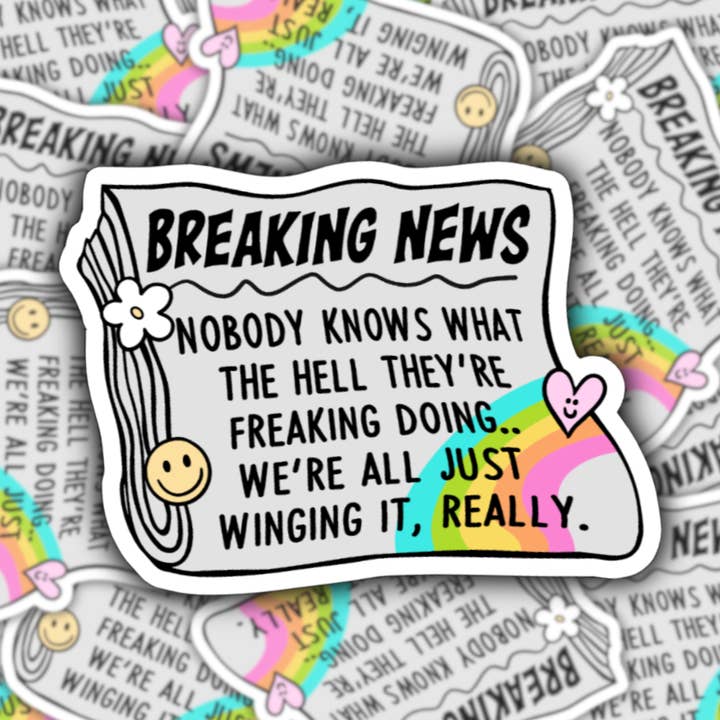 Breaking News Waterproof Sticker for wholesale by Studio Fifty One