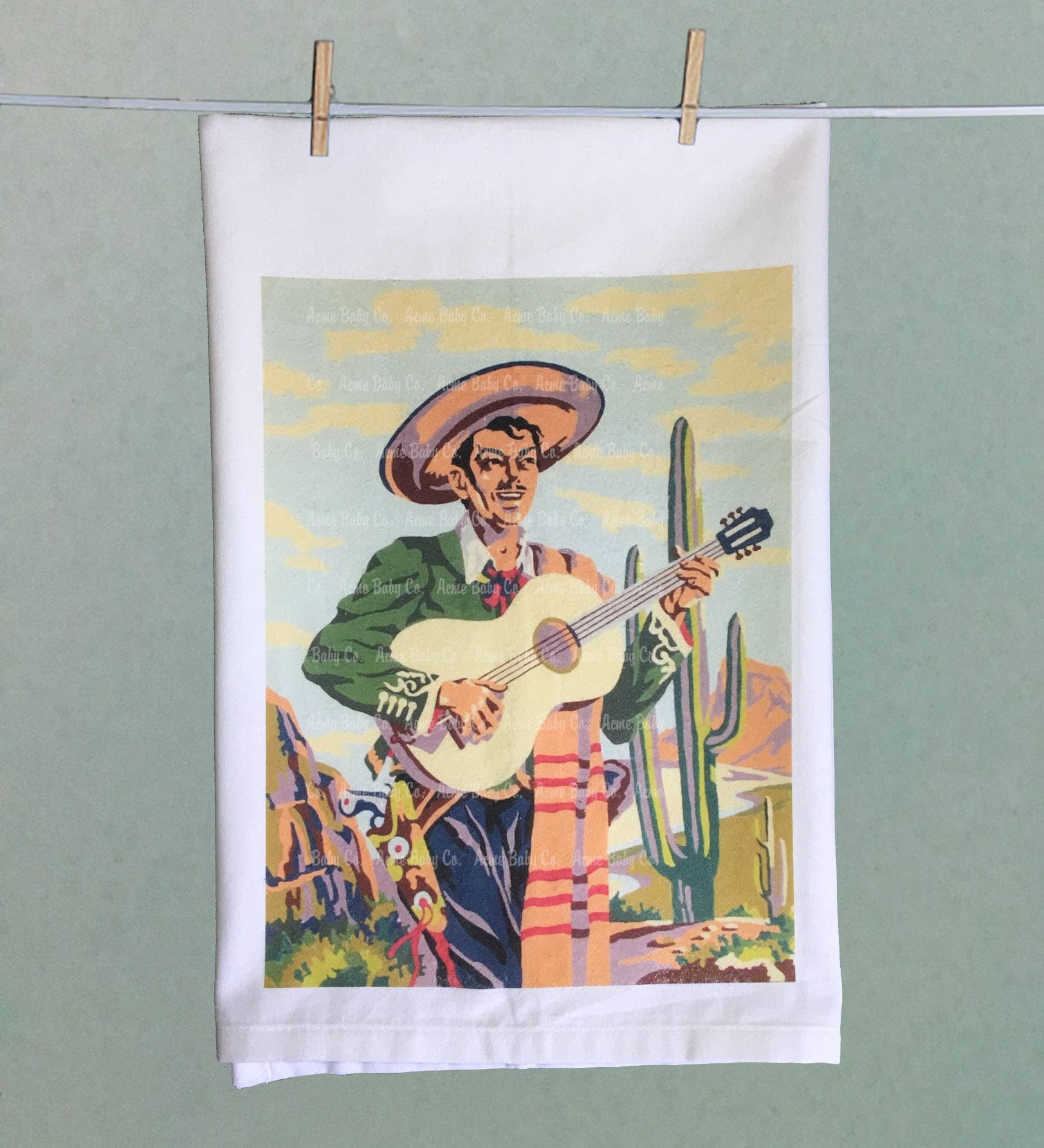 Acme. Baby Co. LLC - Wholesale Tea Towel - Mexican Mariachi Organic Retro Kitchen Towel0