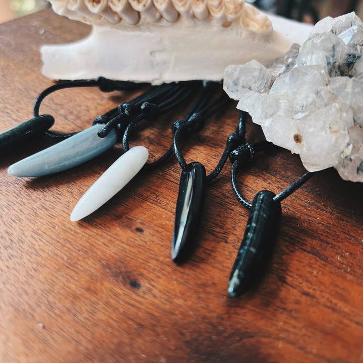 Natural Jade Dainty Healing Stone Pendant Necklace for wholesale by Farmhouse Moon