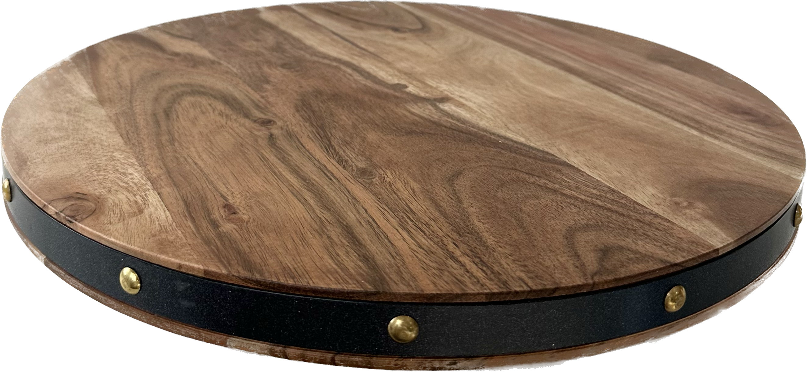 India Handicrafts Inc - Wholesale Lazy Susan - Studded Wood Lazy Susan4