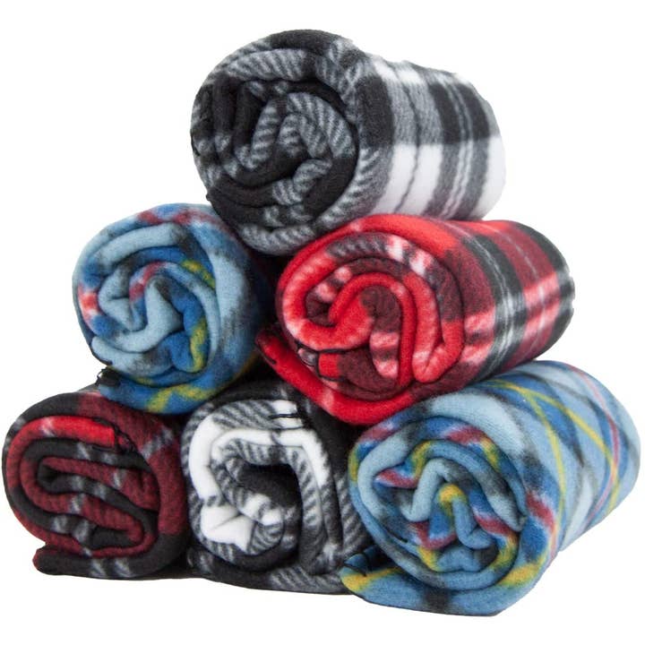 Arkwright Home - Wholesale Pet Blanket - Cat/Dog - 6 Pack of Pet Blankets, 24x28, Design Options, Polar Fleece