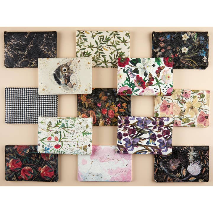 BV by Bruno Visconti - Wholesale Passport Case - Women's - Vegan Leather Passport Cover - Greens and Flowers2