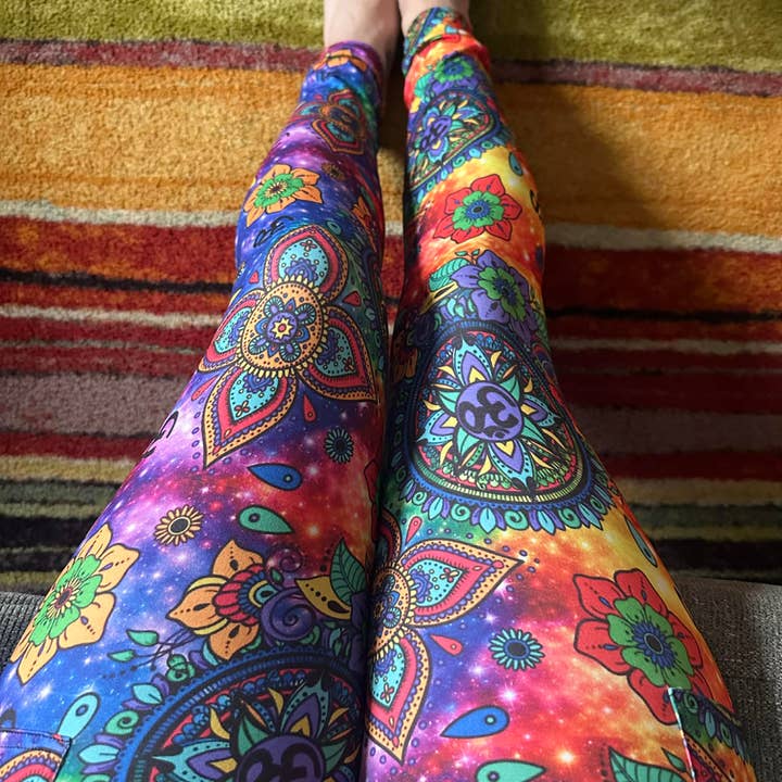 Womens Chakra leggings, 7 Chakra leggings, spiritual for wholesale by Triple Goddess Boutique