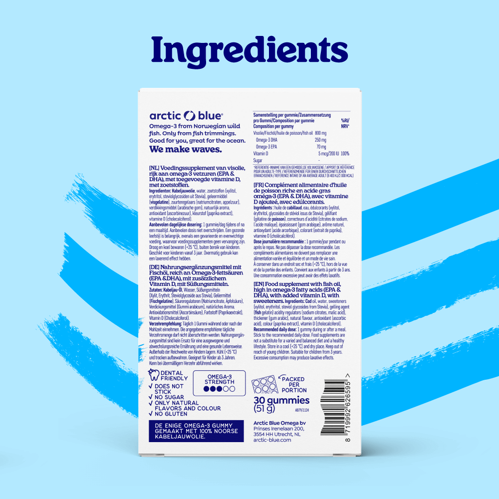 Arctic Blue - Wholesale Oral Supplement/Vitamin - Omega-3 Gummies DHA and EPA with Vitamin D3 (30 gummies)2