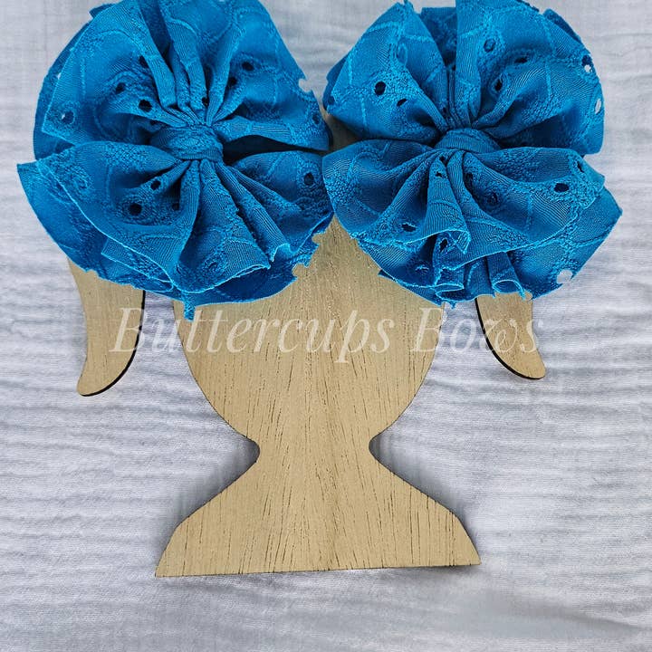 Solid Eyelet Shredded Piggies for wholesale by Buttercups Bows