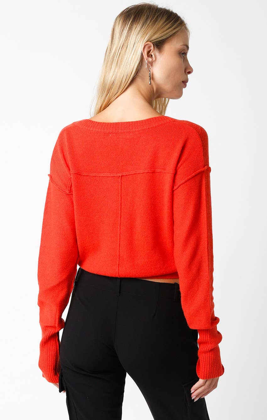 Olivaceous - Vente Pull en maille – femme - Chelsea Pull col V21