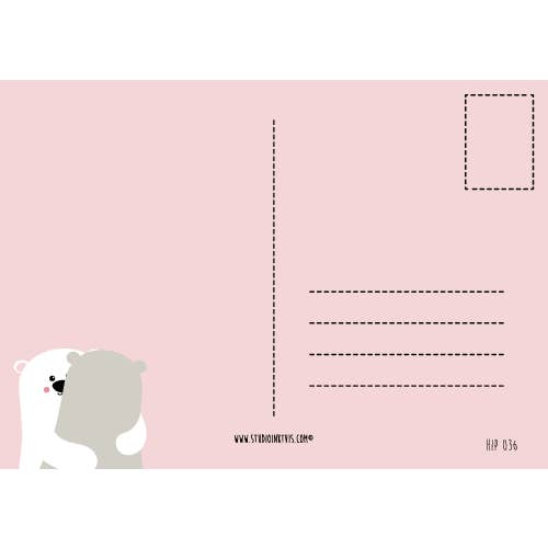 Studio Inktvis - Wholesale Postcard - Big bear hug Postcard