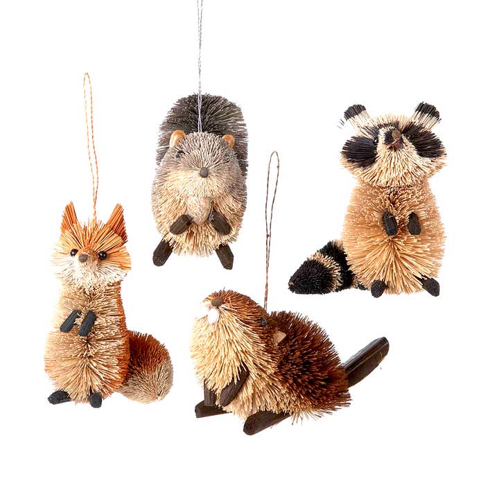 Kurt S. Adler, Inc. - Wholesale Ornament Set - 3.5-6"BURI WOODLAND ANIMAL ORNAMENT 4/A