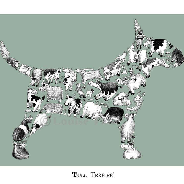 Bull Terrier para venta al por mayor de Louise Tate Illustration