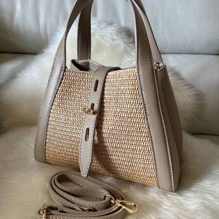 Zhade - Wholesale Handtas met handvat - Dames - ARUBA - raffia en leer4