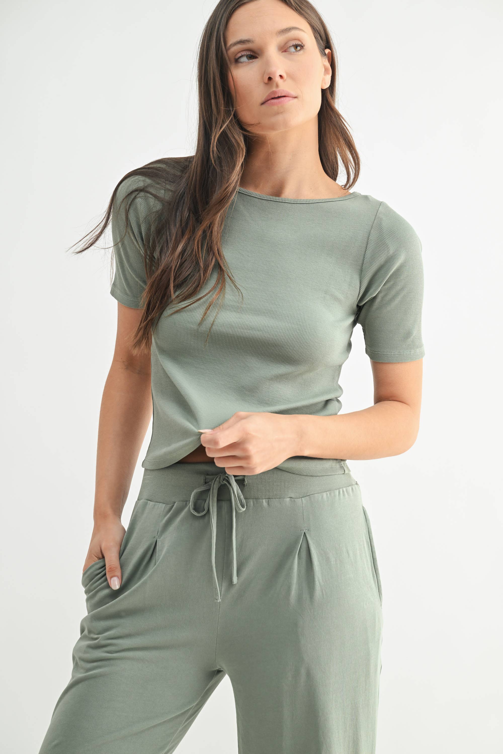 Mono B - Wholesale Top & Pant Set (NOT Loungewear) - Women's - Vintage Ease Pima Cotton Set4