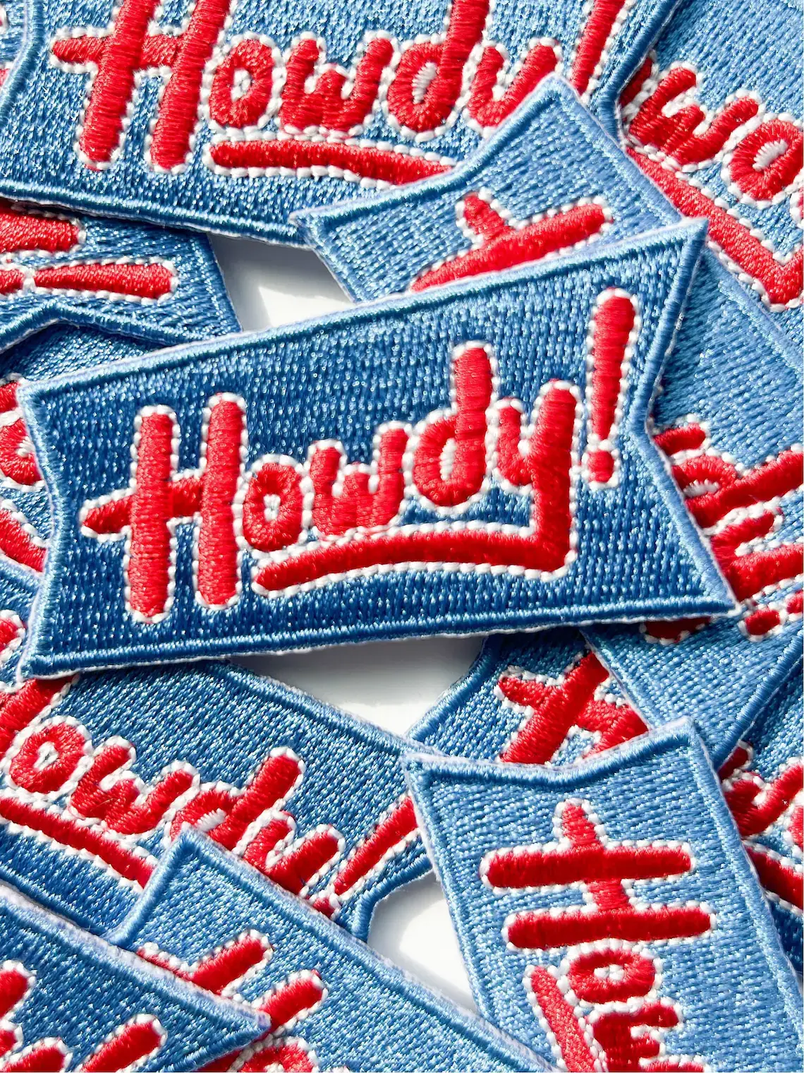 Field Trip Threads - Wholesale Patch - Blue Howdy Iron On Patch for Trucker Hats Western Cowgirl2