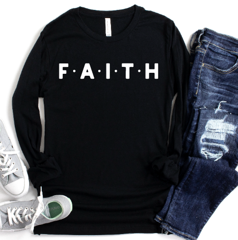 Tron Tron Graphic Wear - Vente T-shirt sérigraphié – femme - Tee à Manches Longues Faith #3180