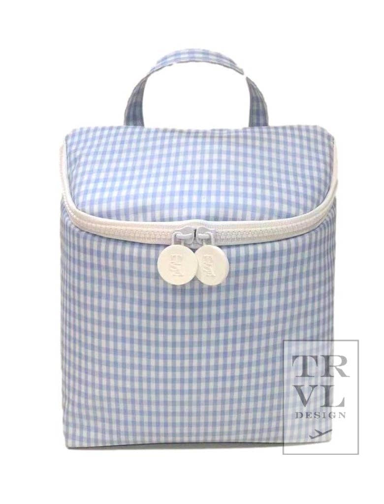 Take Away Lunch Bag - Insulated Gingham Mist for wholesale on Faire1