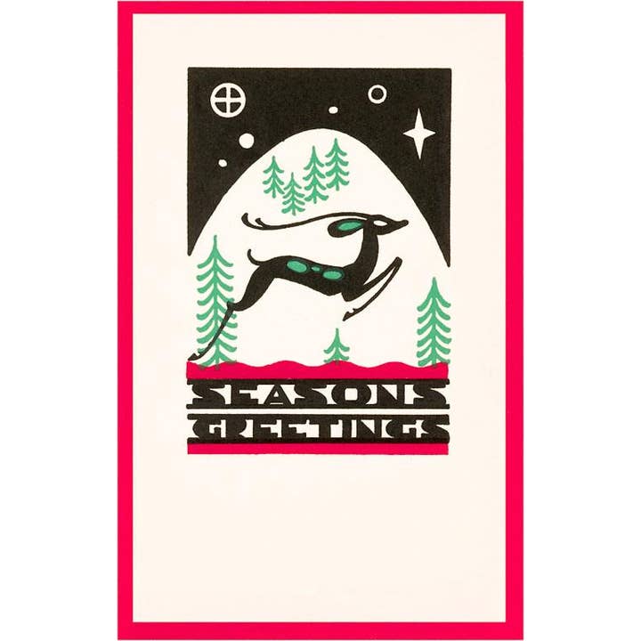 Greeting Card MC-498 Seasons Greetings Deer for wholesale by Found Image Press