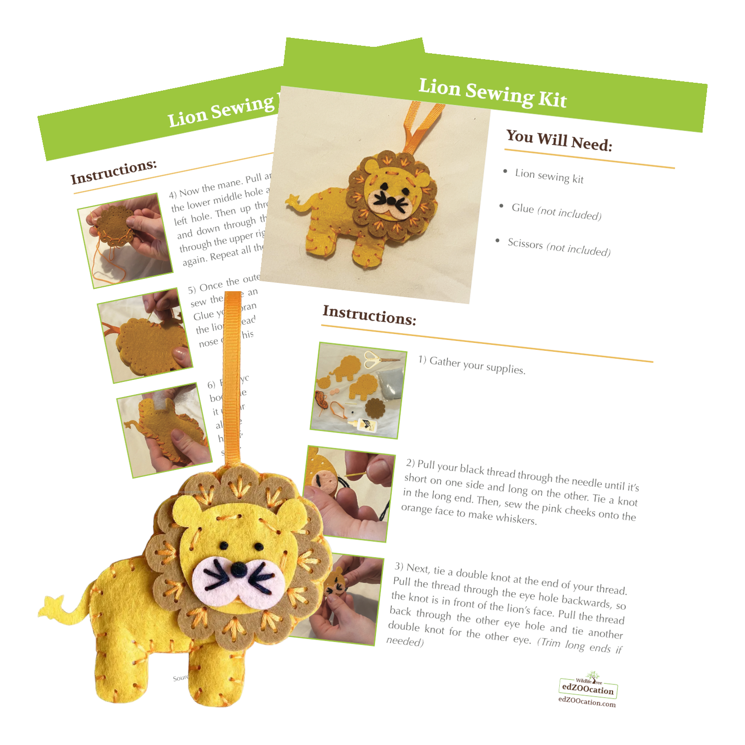 Wildlife Tree - Wholesale DIY Craft Kit - Kids - DIY Felt Lion Sewing Kit2