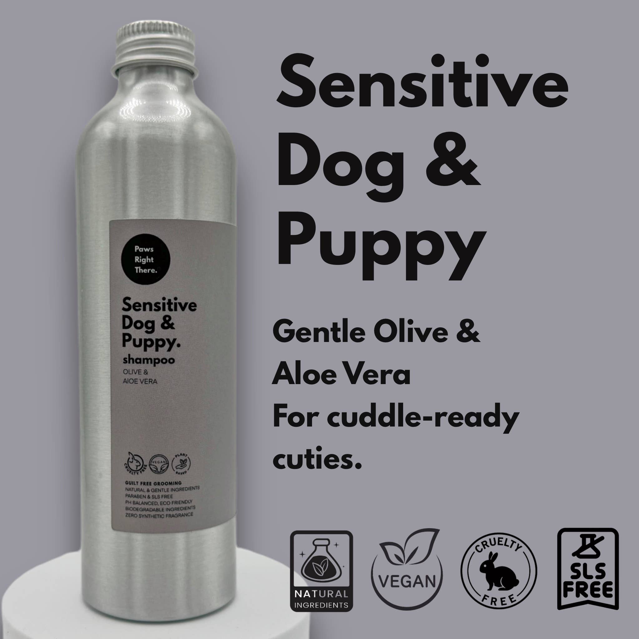 Paws Right There - Luxury Pet Care and Gifting - Venta al por mayor Champú - Perros - Champú para cachorros | Champú para perros sensibles | Natural de oliva y aloe2