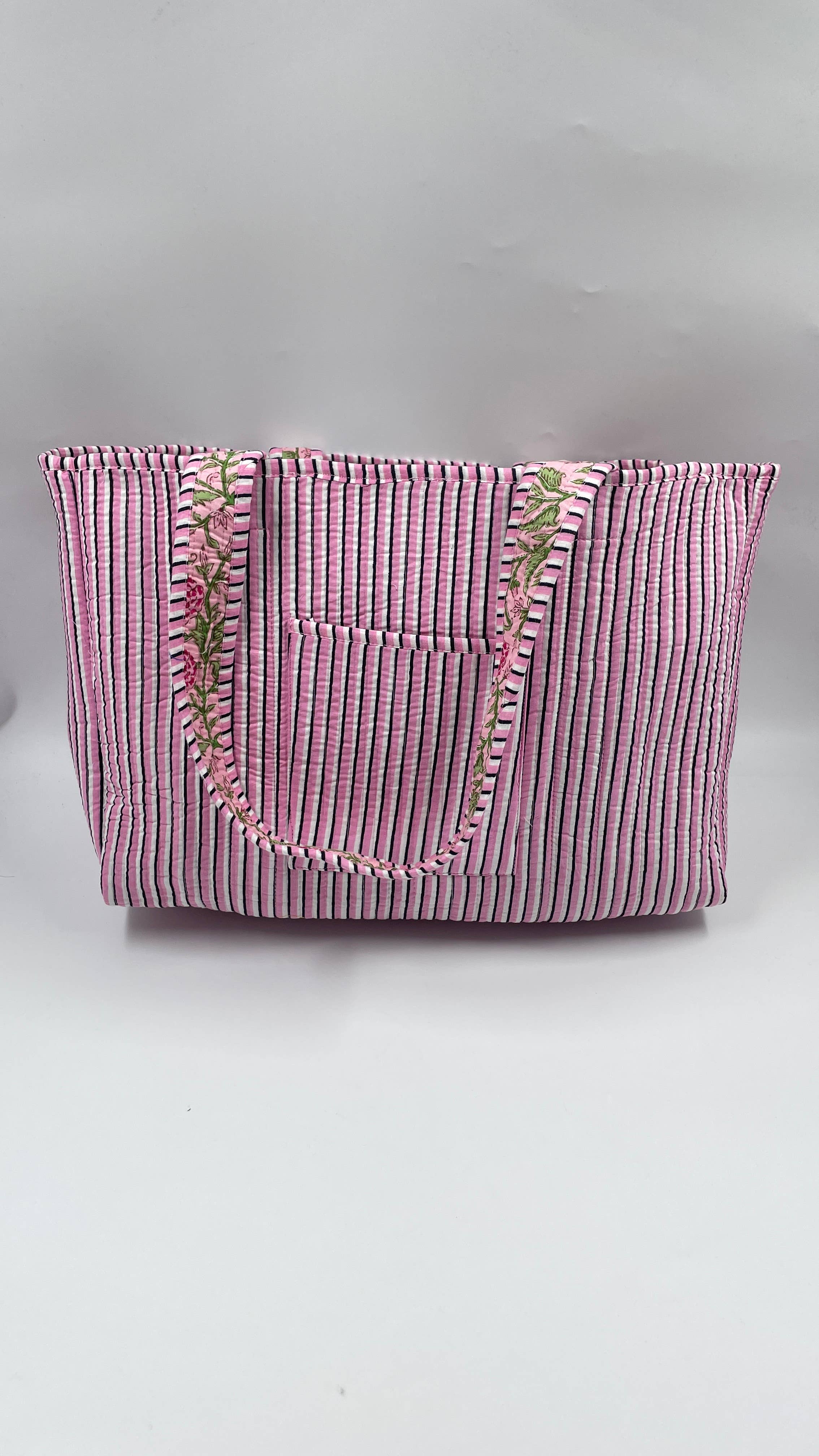 Funky Yak Ltd - Wholesale Tote Bag - Women's - 100% Cotton Kantha Quilted Boho Reversible Tote Bag (Small)2