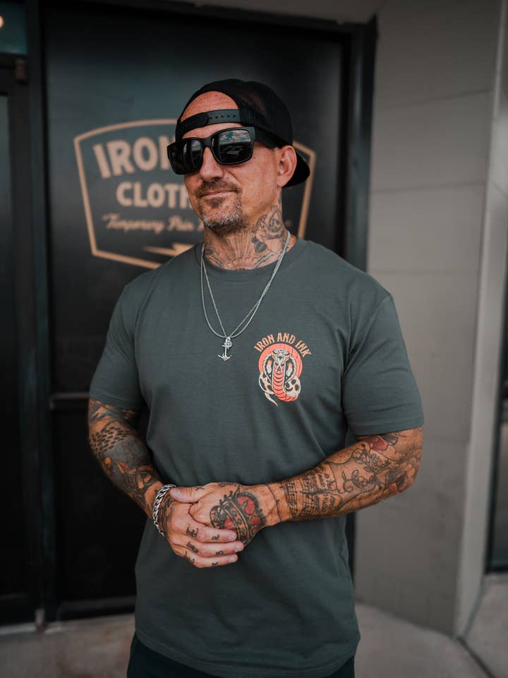 Iron And Ink Clothing Co - Wholesale Screen Printed T-Shirt - Unisex - Restocked "Fear Nothing" T-shirt- charcoal