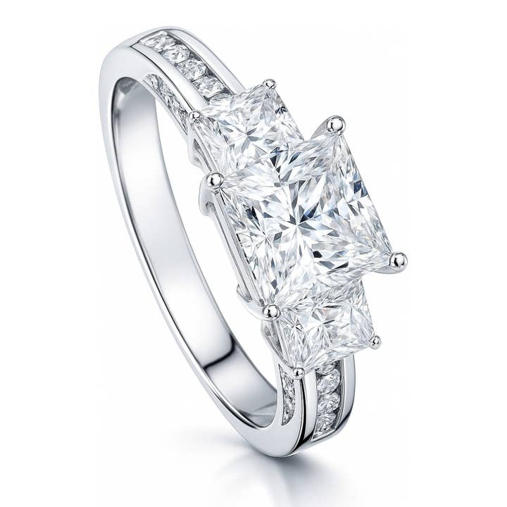 Anel de Noivado com Promessa de 3 Pedras em Prata Esterlina BERRICLE com Zircónia Cúbica por atacado de BERRICLE