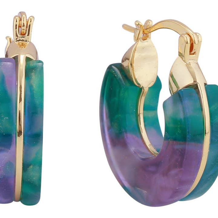 MiMi Wholesale - Wholesale Dangle Earrings - 14K Small Chunky Resin Pincatch Dangle Earrings7