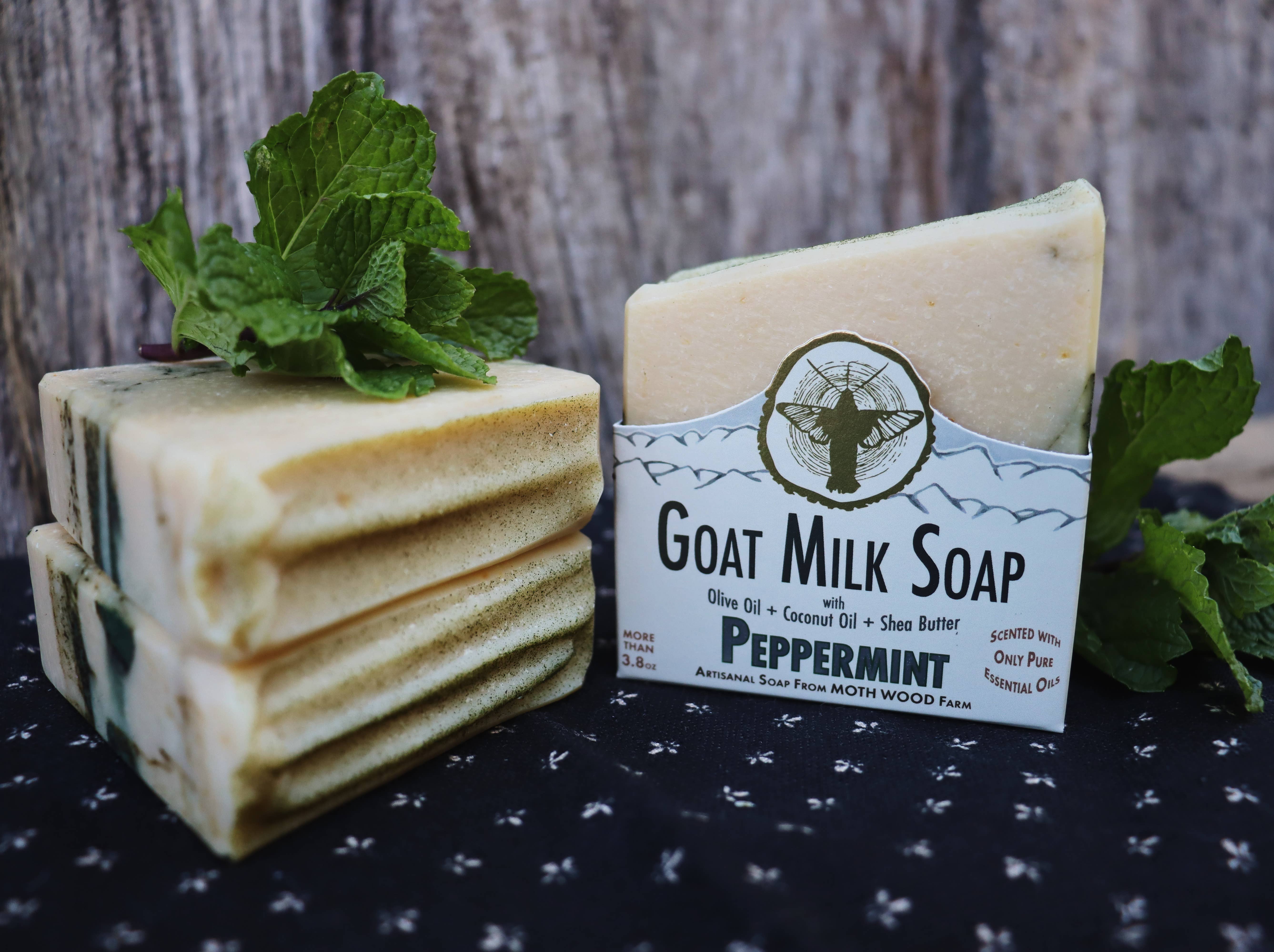 MOTH WOOD - Wholesale Bar Soap - Peppermint Goat Milk Soap4