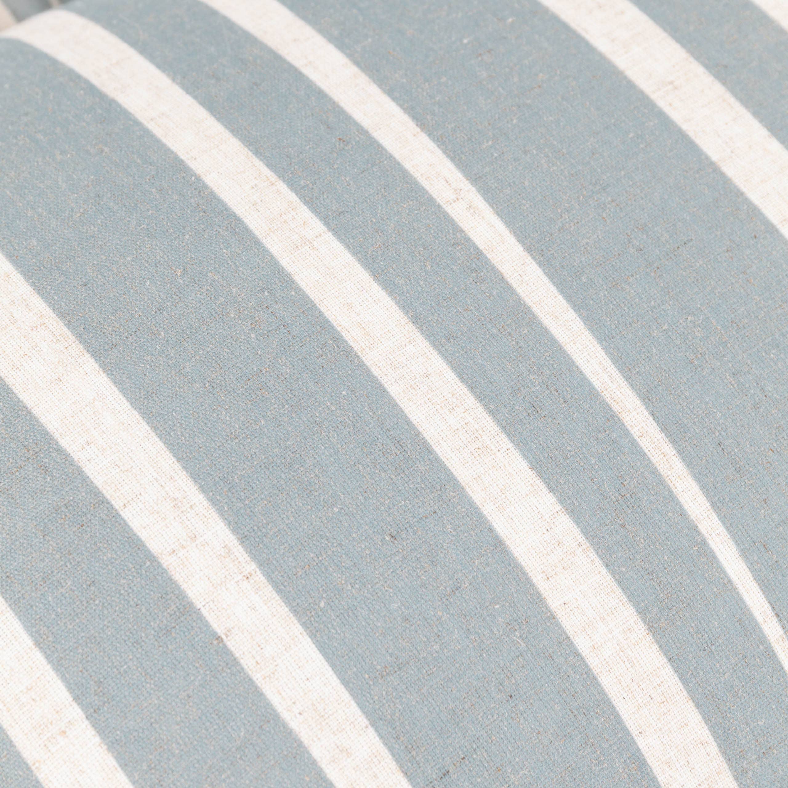 Linen Blue Carmon Stripe Ruffle Cushion Linen/Blue for wholesale on Faire5