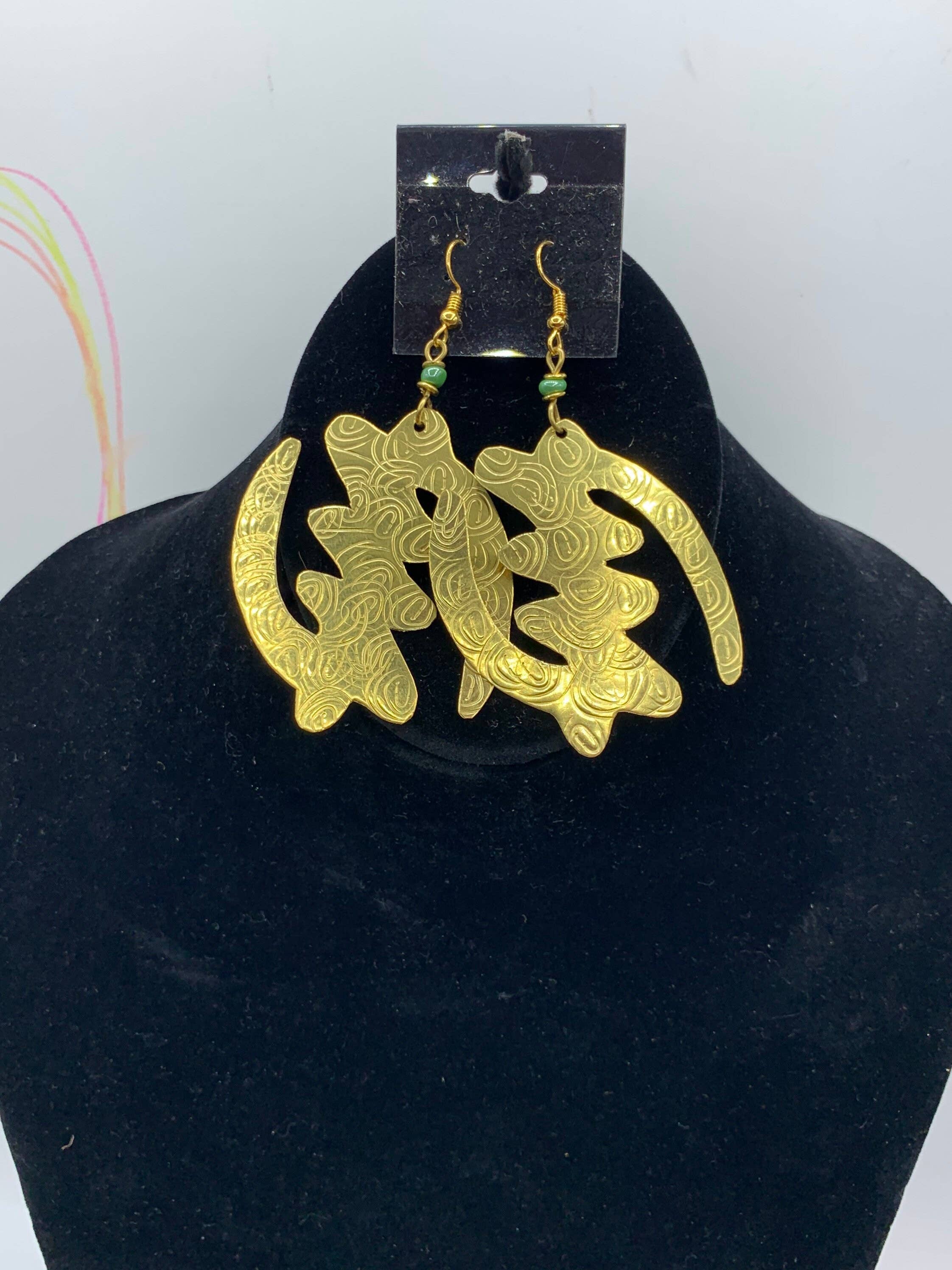 KENYAN SAFARI DESIGNS - Wholesale Hangende/ronde oorbellen - Brass Gye Nyame oorbellen4