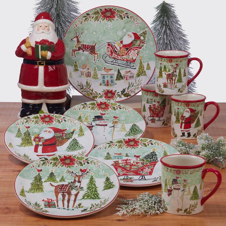 Certified International - Wholesale Dinner Plate - Joy of Christmas Dessert Plate 9in asst