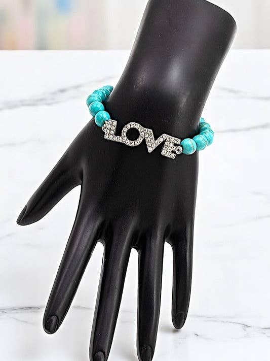 LOVE GEM TQ BEAD BRACELET for wholesale by Andrea Bijoux
