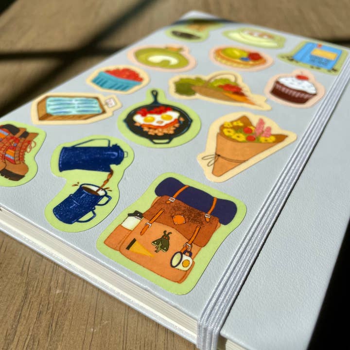 Tiday Art - Wholesale Sticker - Camping Vinyl Sticker Sheet – 5x7 Outdoor Adventure Designs3