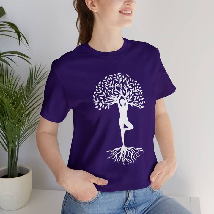 Yoga Tree Pose Graphic T Shirt for wholesale by Victorholistics