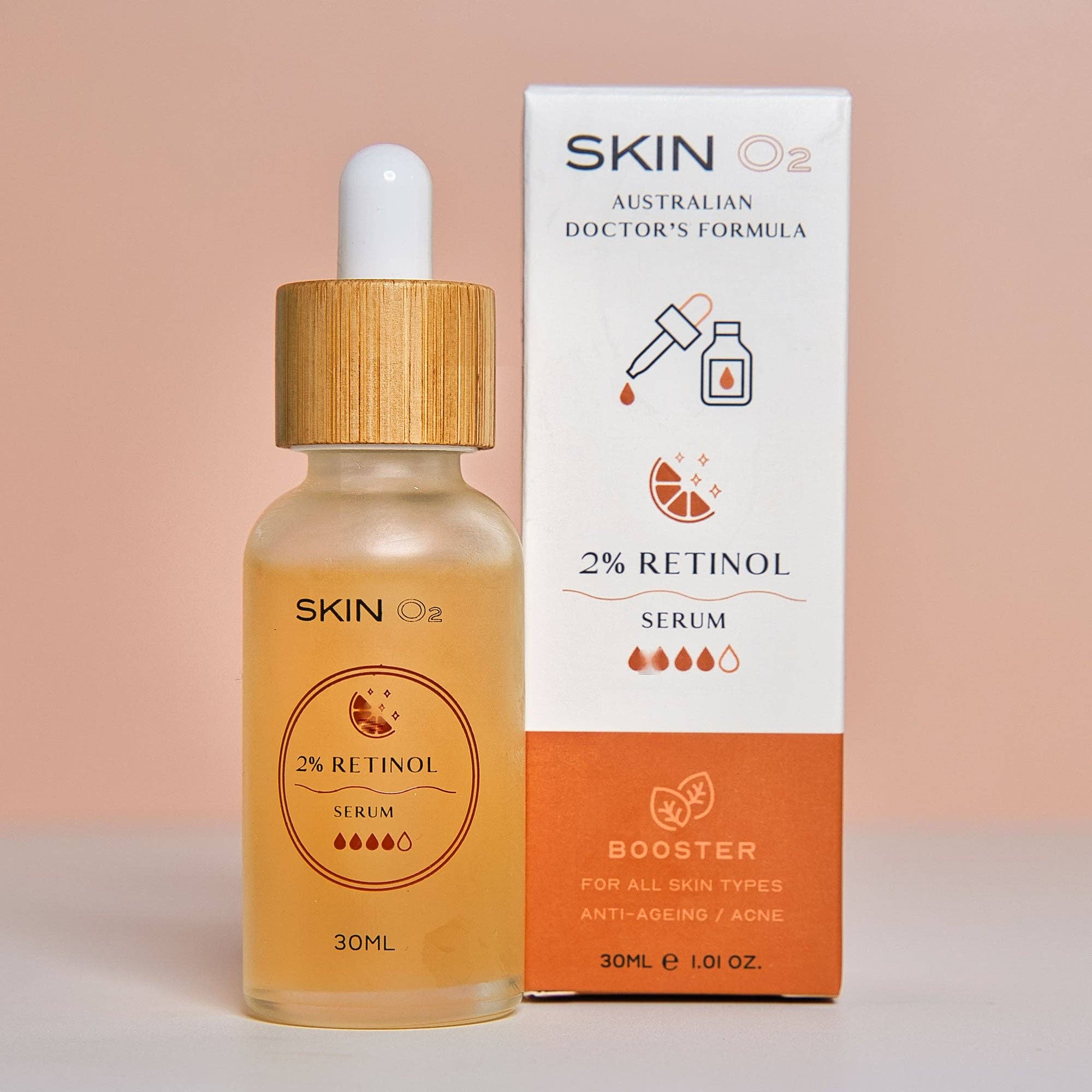 Skin O2 – wholesale Ansiktsserum/-koncentrat – 2% Retinol Fullerenserum6