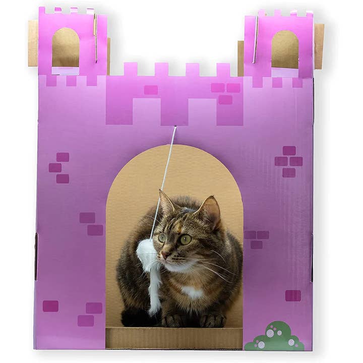 Midlee Designs - Wholesale Pet Scratcher - Cat - Midlee Pink Castle Cat Scratcher House