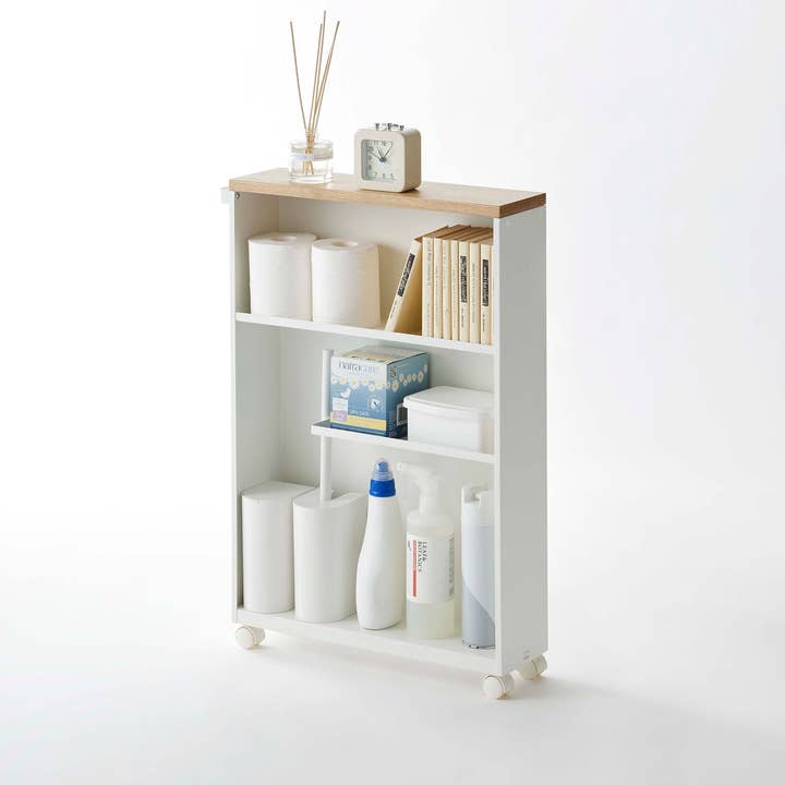 Yamazaki Home - Wholesale Free Standing Shelf - Tower Rolling Storage Cart - Steel
